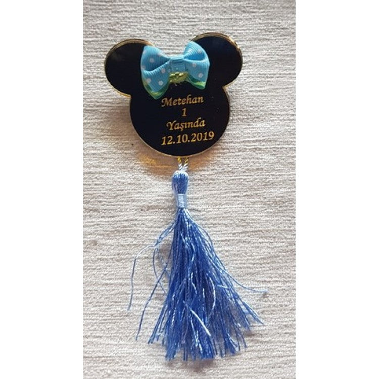 Spiegelglas Gastgeschenk "Mickey Maus" mit Schriftzug (Gravur)